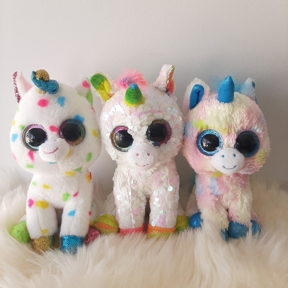 Ty Beanie Boos Unicorn lot 6"